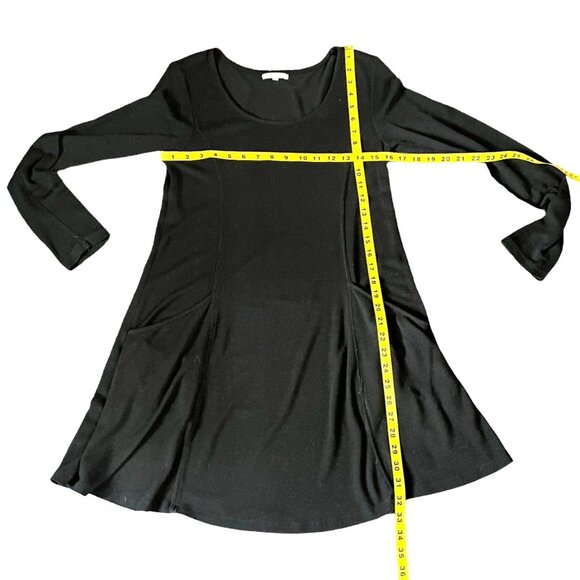 Z Supply Jersey Knit Black Swing Long Sleeve Tunic w/Two Front Pockets, Size S - Picture 5 of 8
